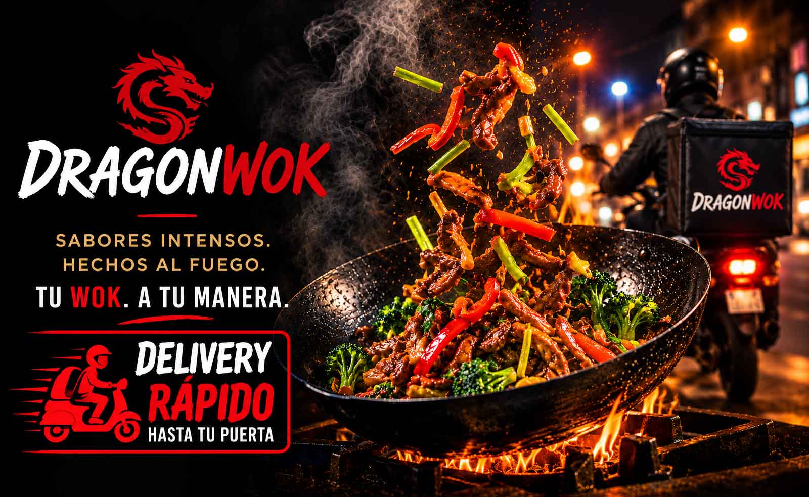 Comida DragonWok preparada al wok para domicilio